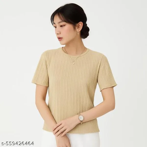 Beige_Classic_T_Shirt_For_Women