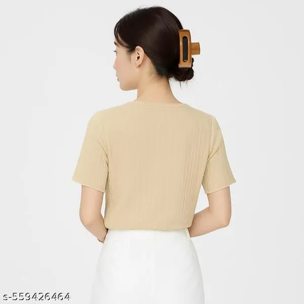 Beige_Classic_T_Shirt_For_Women