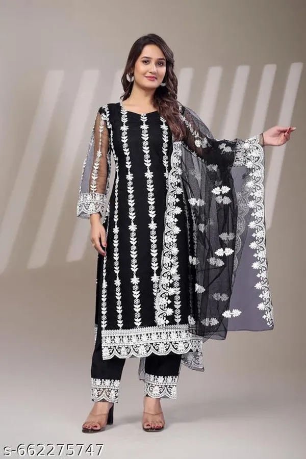 Black_Embroidered_Kurta_Set_With_Dupatta_For_Women