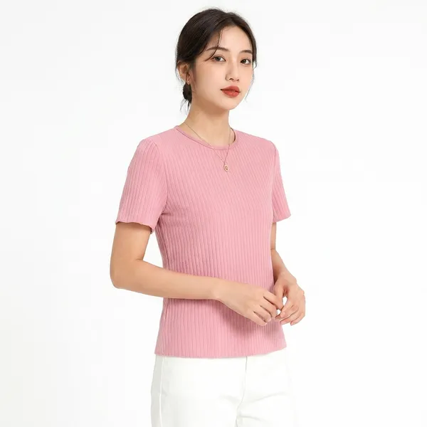 Pink_Women_Half_Sleeve_Cotton_Blend_T_Shirt