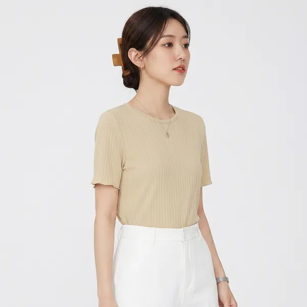 Beige_Classic_T_Shirt_For_Women