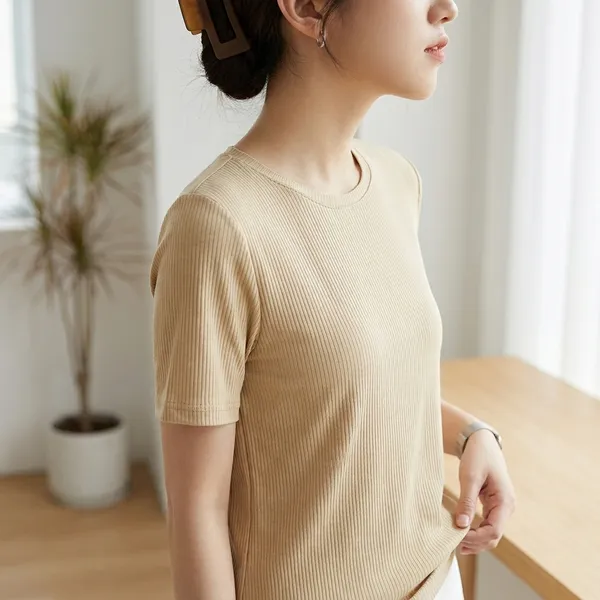 Beige_Classic_T_Shirt_For_Women