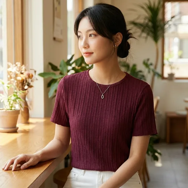 Maroon_Classic_T_Shirt_For_Women