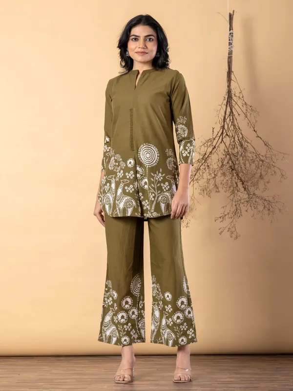 Olive_Green_Embroidered_Kurta_Palazzo_Set