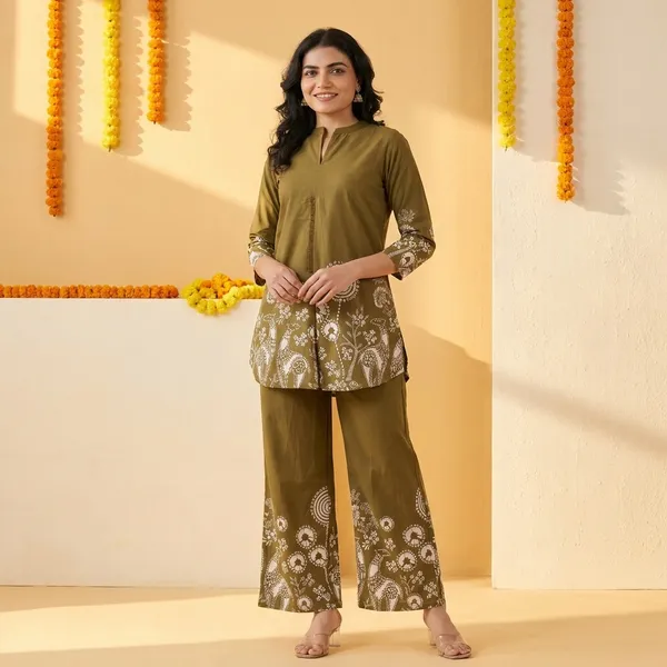 Olive_Green_Embroidered_Kurta_Palazzo_Set