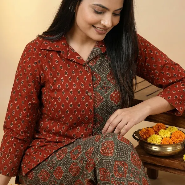 Women's_Red_and_Grey_Printed_Co-ord_Set