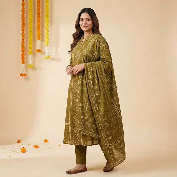 Women's_3Pc_Kurta_Pant_With_Dupatta_In_Pure_Cotton_Fabric