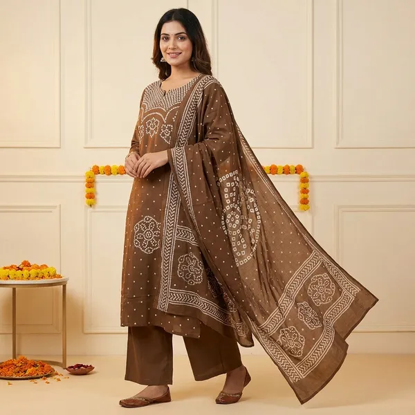 Brown_Embellished_Ethnic_Suit_Set_with_Dupatta