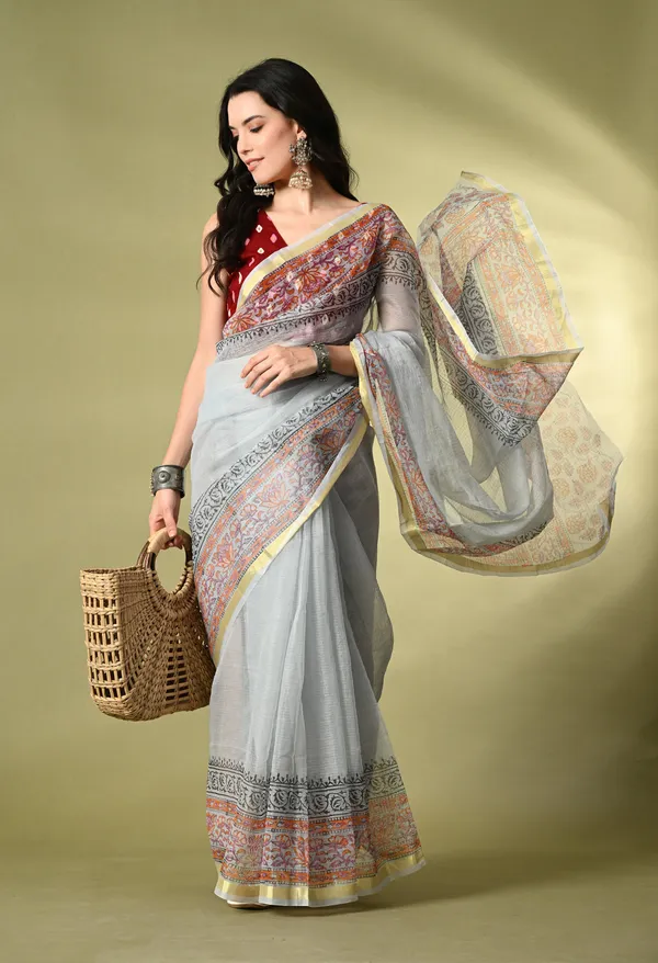 Kotadoria_Slate_Blue_Red_Cotton_Saree_For_Women