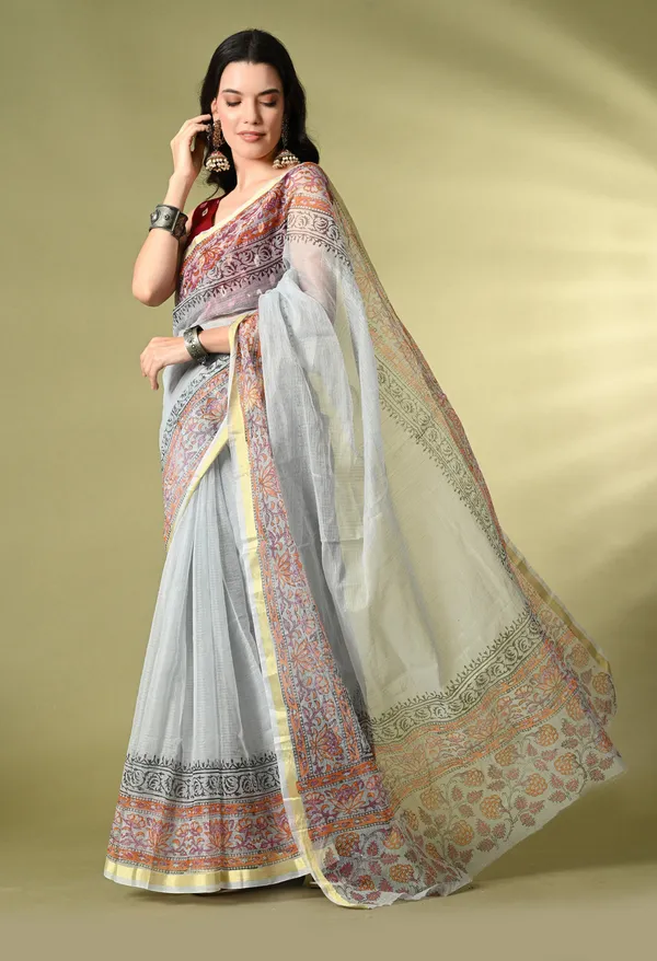 Kotadoria_Slate_Blue_Red_Cotton_Saree_For_Women