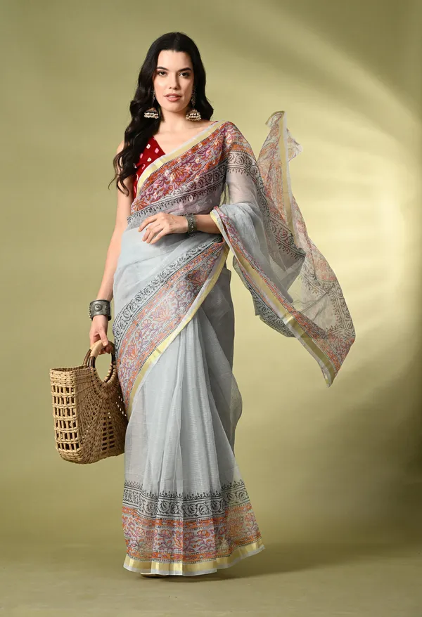 Kotadoria_Slate_Blue_Red_Cotton_Saree_For_Women