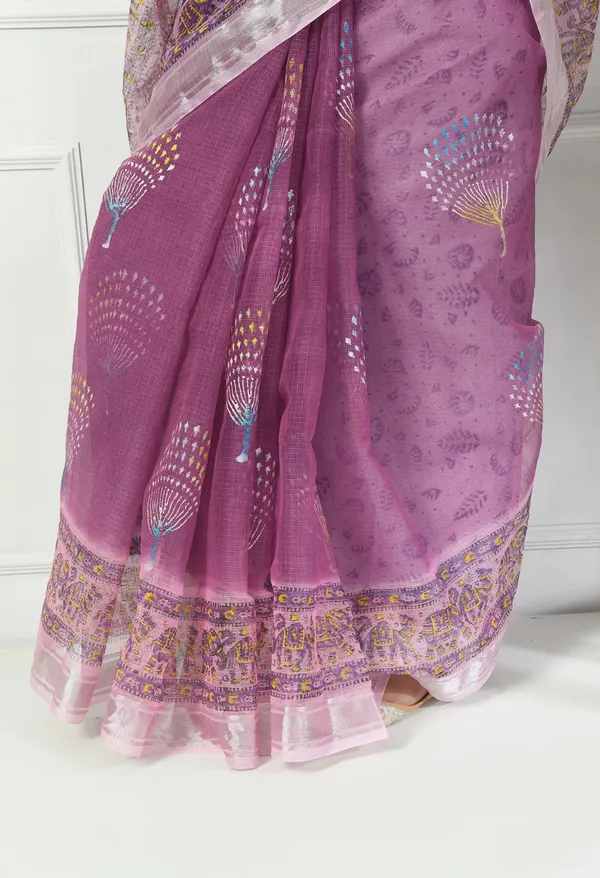 Kotadoria_Lavender_Cotton_Saree_For_Women