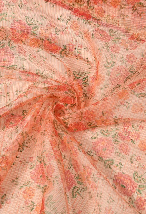 Kotadoria_Sunset_Orange_Cotton_Saree_For_Women