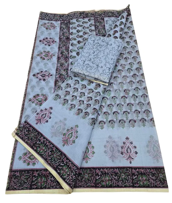 Kotadoria_Light_Grey_Kota_Doria_Kota_Doria_Hand_Block_Print_Saree_For_Women