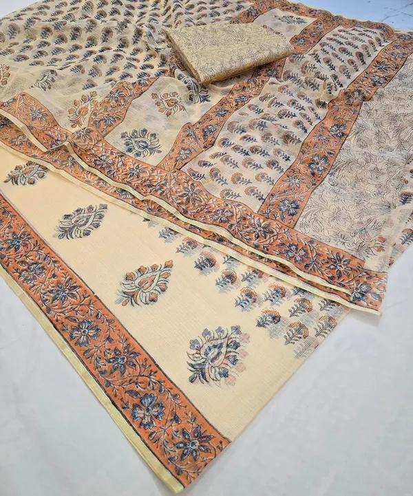 Kotadoria_Light_Yellow_Kota_Doria_Kota_Doria_Hand_Block_Print_Saree_For_Women