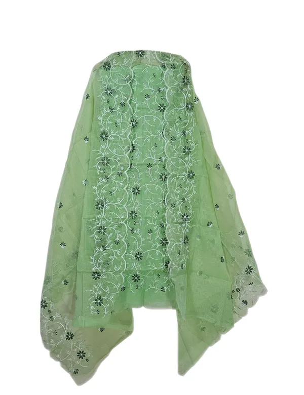 Kotadoria_Light_Green_Cotton_Blend_Kota_Doria_Unstitched_Dress_Material_For_Women