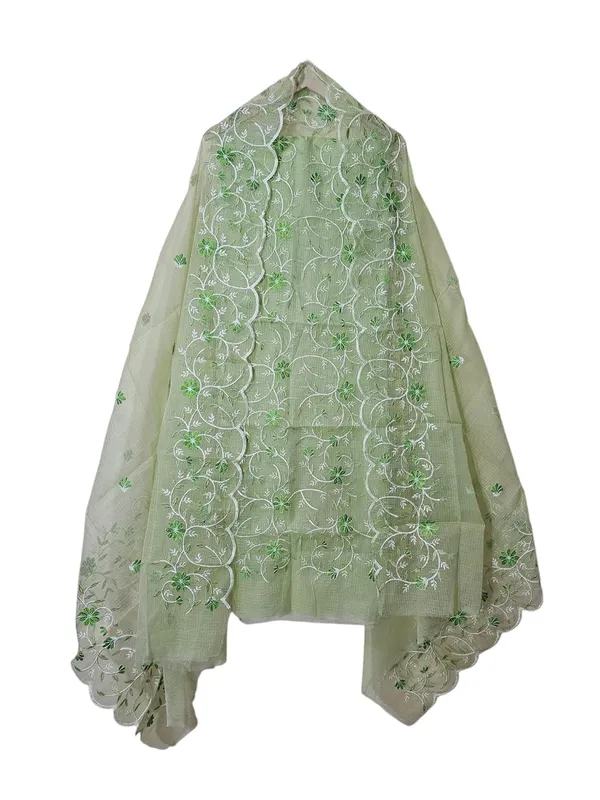 Kotadoria_Pista_Green_Cotton_Blend,_Kota_Doria_Unstitched_Dress_Material_For_Women