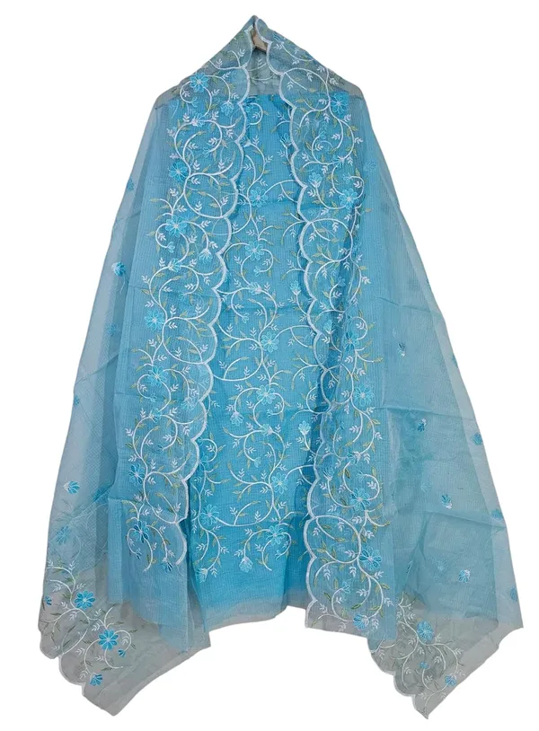 Kotadoria_Blue_Cotton_Blend_Kota_Doria_Unstitched_Dress_Material_For_Women