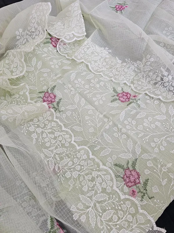Kotadoria_Pista_Green_Cotton_Blend_Unstitched_Dress_Material_For_Women