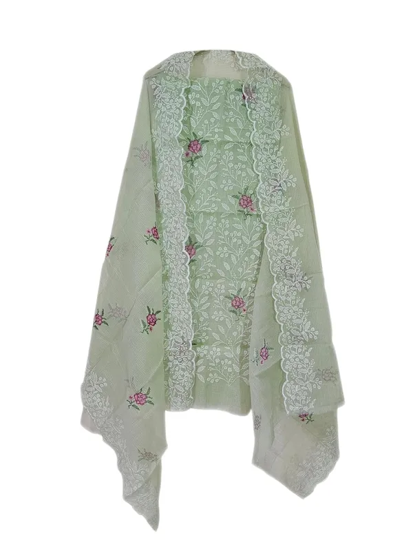 Kotadoria_Pista_Green_Cotton_Blend_Unstitched_Dress_Material_For_Women