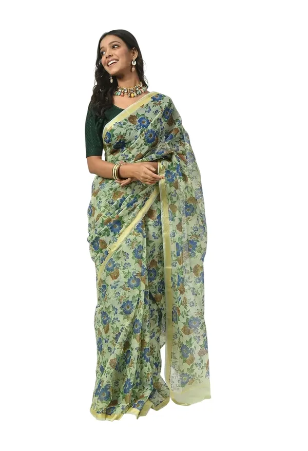 Kotadoria_Cream_Cotton_Saree_For_Women