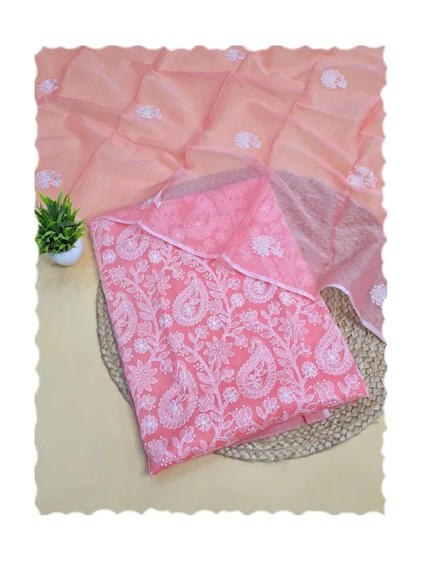 Kotadoria_Peach_Cotton_Blend_Unstitched_Dress_Material_For_Women
