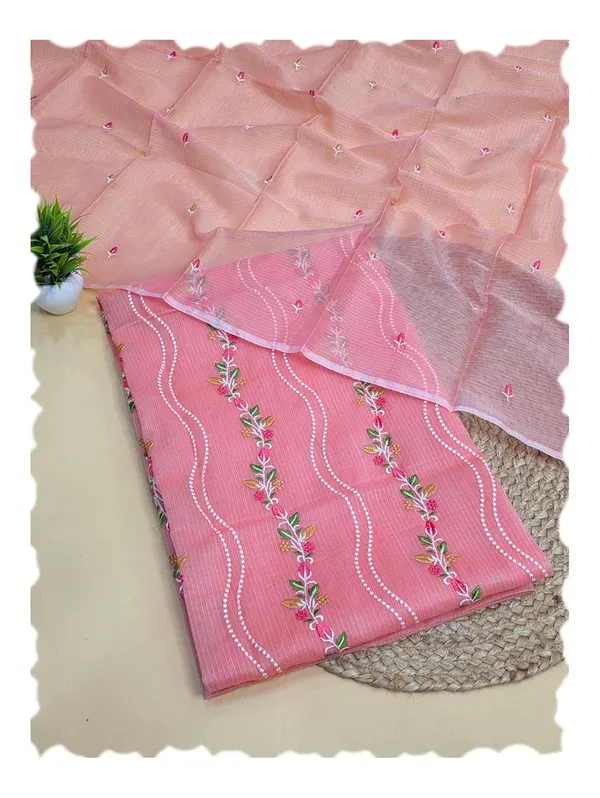 Kotadoria_Peach_Cotton_Blend_Unstitched_Dress_Material_For_Women