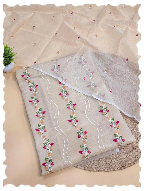Kotadoria_Cream_Cotton_Blend_Unstitched_Dress_Material_For_Women