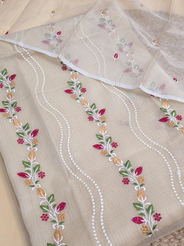 Kotadoria_Cream_Cotton_Blend_Unstitched_Dress_Material_For_Women
