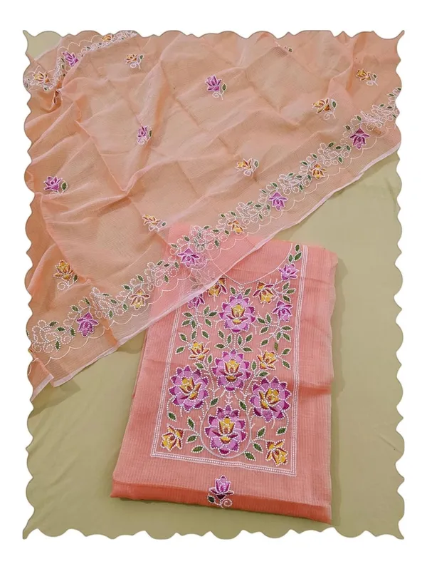 Kotadoria_Orange_Cotton_Blend_Unstitched_Dress_Material_For_Women