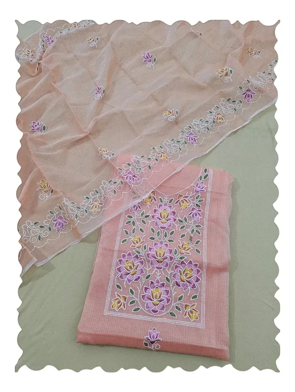 Kotadoria_Peach_Cotton_Blend_Unstitched_Dress_Material_For_Women