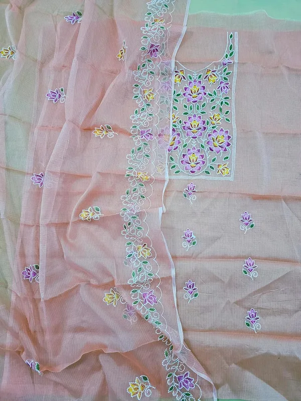Kotadoria_Peach_Cotton_Blend_Unstitched_Dress_Material_For_Women
