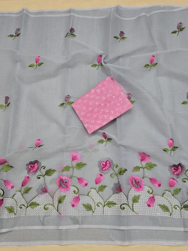 Kotadoria_Grey_Kota_Doria_Pure_Cotton_Chikankari_Saree_For_Women