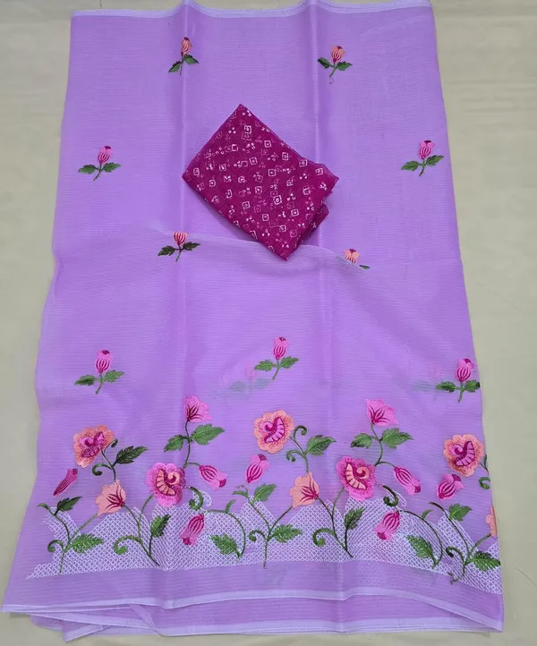 Kotadoria_Purple_Kota_Doria_Pure_Cotton_Chikankari_Saree_For_Women