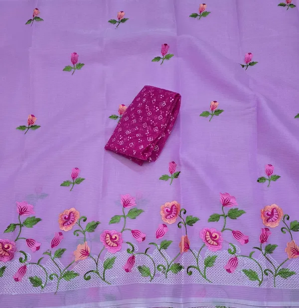 Kotadoria_Purple_Kota_Doria_Pure_Cotton_Chikankari_Saree_For_Women