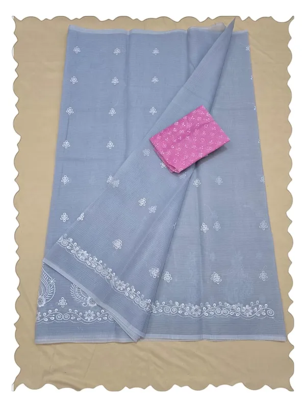Kotadoria_Grey_Kota_Doria_Pure_Cotton_Chikankari_Saree_For_Women