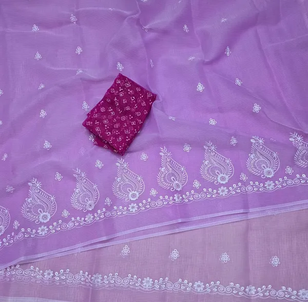 Kotadoria_Purple_Kota_Doria_Pure_Cotton_Chikankari_Saree_For_Women