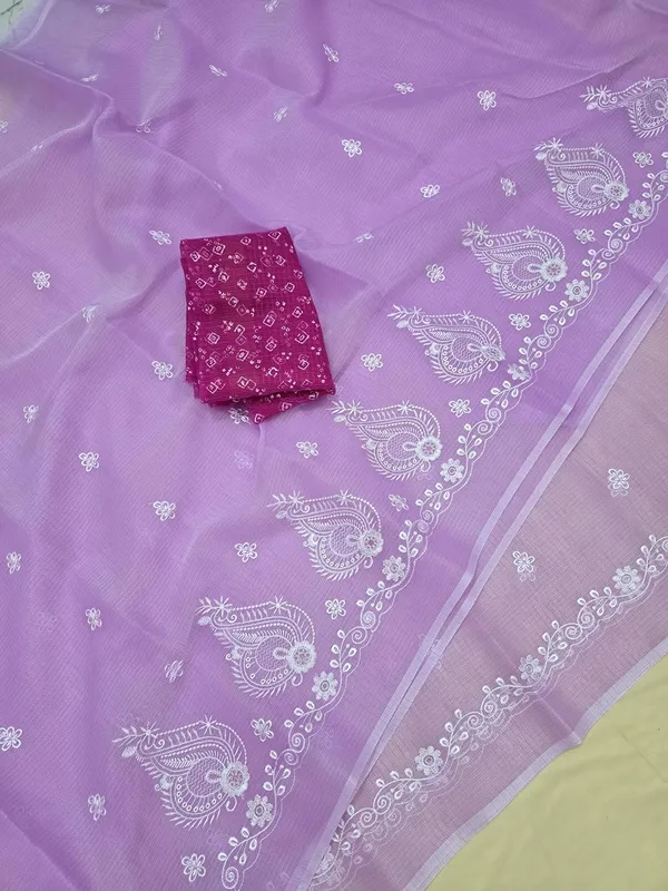 Kotadoria_Purple_Kota_Doria_Pure_Cotton_Chikankari_Saree_For_Women
