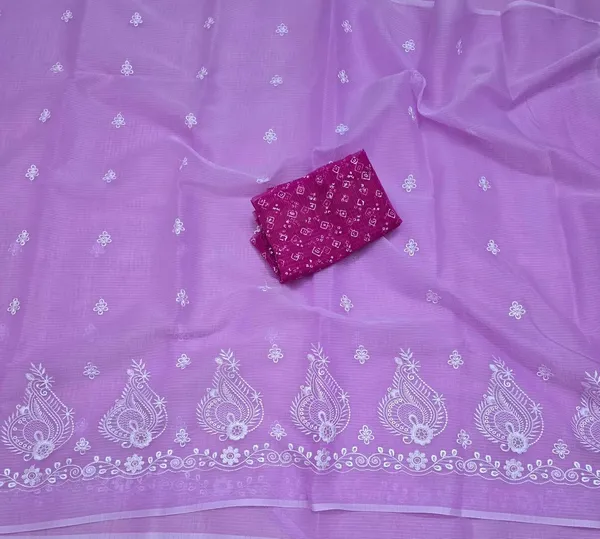 Kotadoria_Purple_Kota_Doria_Pure_Cotton_Chikankari_Saree_For_Women
