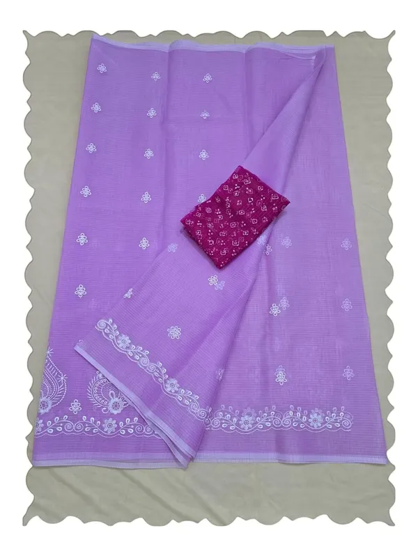 Kotadoria_Purple_Kota_Doria_Pure_Cotton_Chikankari_Saree_For_Women