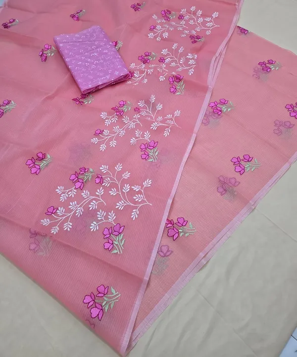 Kotadoria_Peach_Cotton_Saree_For_Women