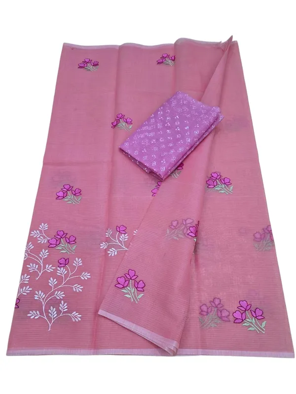 Kotadoria_Peach_Cotton_Saree_For_Women