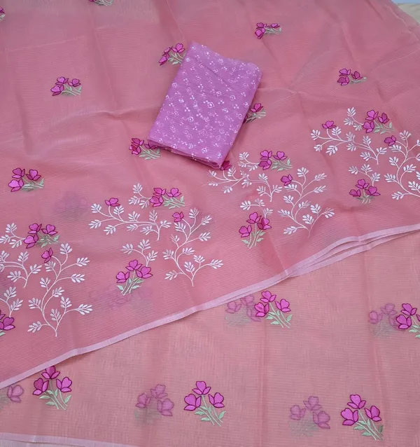 Kotadoria_Peach_Cotton_Saree_For_Women