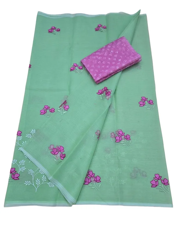 Kotadoria_Green_Cotton_Saree_For_Women