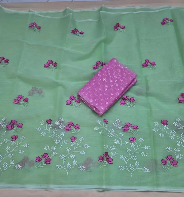 Kotadoria_Green_Cotton_Saree_For_Women