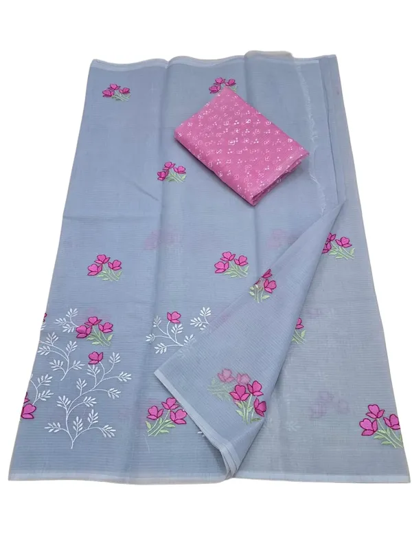 Kotadoria_Grey_Cotton_Saree_For_Women