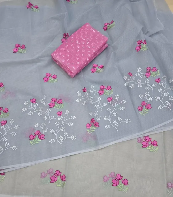 Kotadoria_Grey_Cotton_Saree_For_Women