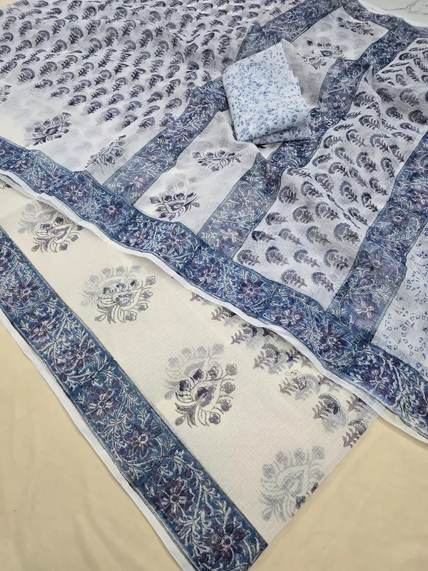 Kotadoria_White_Kota_Doria_Kota_Doria_Hand_Block_Print_Saree_For_Women