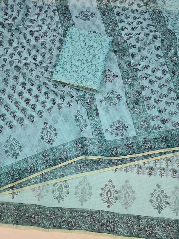 Kotadoria_Mint_Kota_Doria_Kota_Doria_Hand_Block_Print_Saree_For_Women