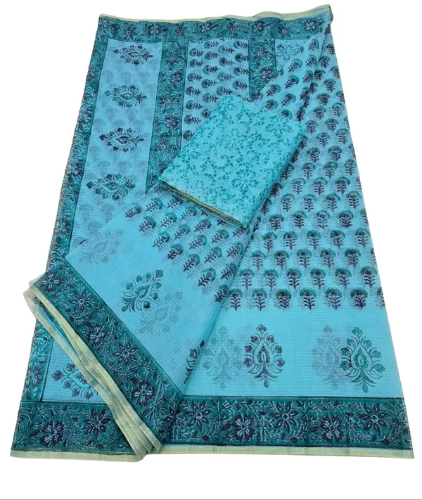 Kotadoria_Mint_Kota_Doria_Kota_Doria_Hand_Block_Print_Saree_For_Women